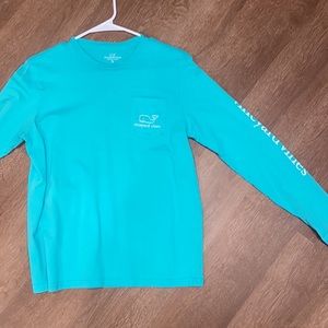Vineyard Vines Kids Green Long Sleeve Vintage Whale Graphic Tee size XL